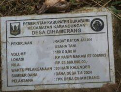 Warga Soroti Proyek Jalan Tani Desa Cihamerang
